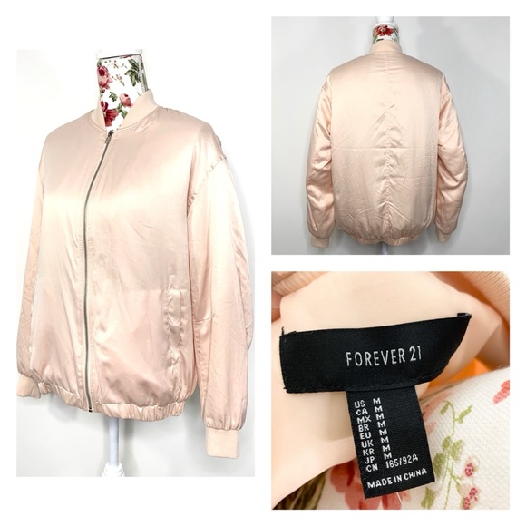 Forever 21 Jackets & Blazers - Forever 21 Pink Champagne Casual Bomber Jacket M